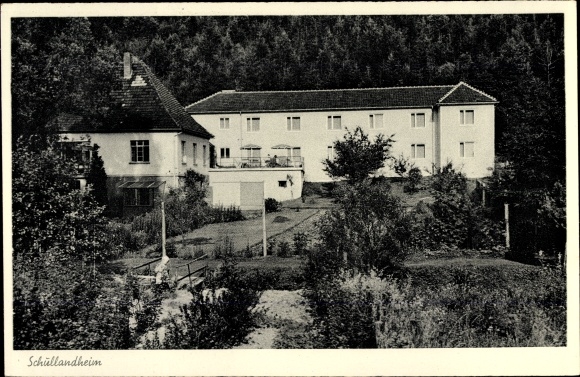 Ansichtkaart Oberlahr in het Westerwald Rijnland-Palts, schoollandhuis, Werner Rupperthuis