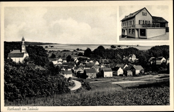 PC Diethardt im Taunus, inn, view of the town
