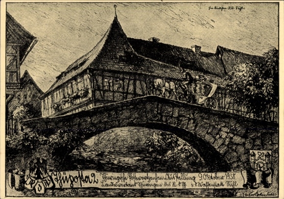 Ganzsachen Künstler Ak Suhl in Thüringen, Thüposta 2, Postwertzeichenausstellung 1938