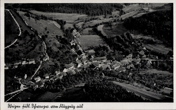 Postcard Weizen Stühlingen in the Black Forest, aerial photograph