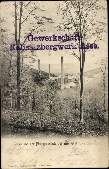 Ak Wittmar in Nedersaksen, Asse-kalizoutmijnunie, uitzicht vanaf de Bismarck-kolom