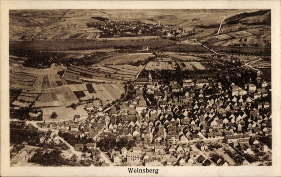 KP Weinsberg w powiecie Heilbronn, zdjęcie lotnicze
