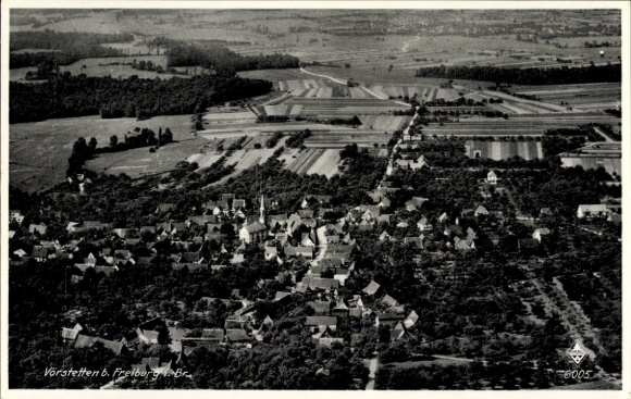 Postcard Vörstetten Baden Württemberg, aerial photograph