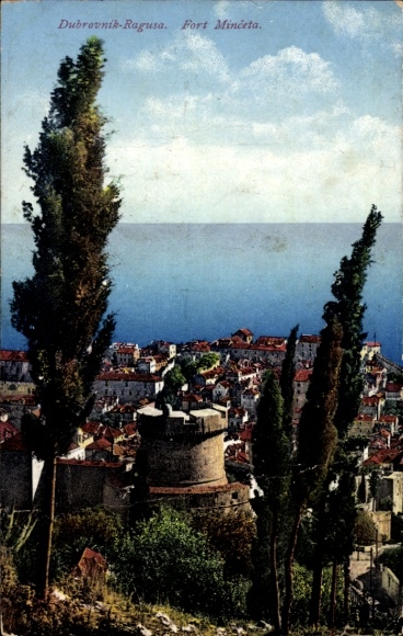 Postcard Ragusa Dubrovnik Croatia, Fort Minceta