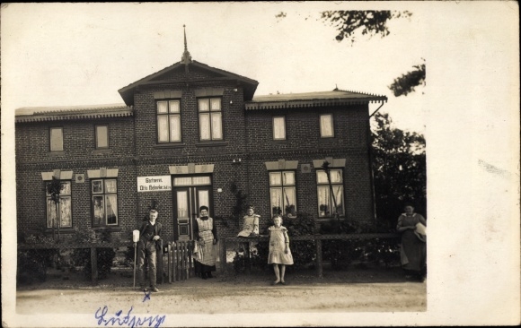 foto Ak Osterhof Oesterdeichstrich in Dithmarschen, kwekerij Helmeke, familie, Ludwig