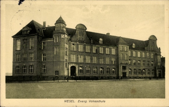 Ak Wesel am Niederrhein, Evang. Volksschule