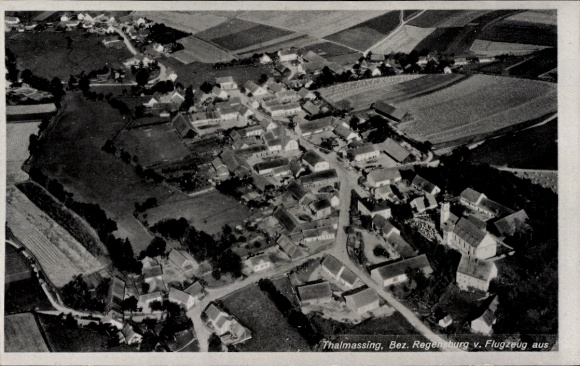 Postcard Thalmässing in Middle Franconia, aerial photograph Regensburg, airplane perspective