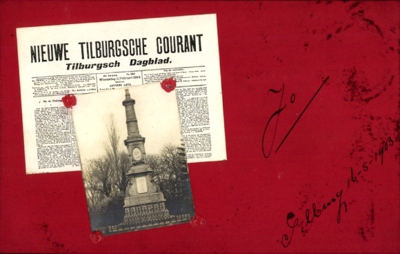 Newspaper Postcard Tilburg Noord-Brabant Netherlands, New Tilburgsche Cour, Tilburg Dagblad