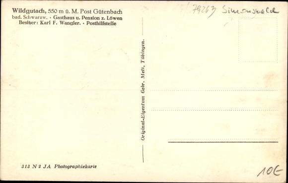 Postcard Wildgutach Simonswald in the Black Forest, inn and guesthouse to the lion