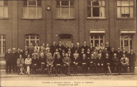 Postcard Bruxelles Brussels, Direction et personnel employe, Societe Anonyme Flandria, group photo
