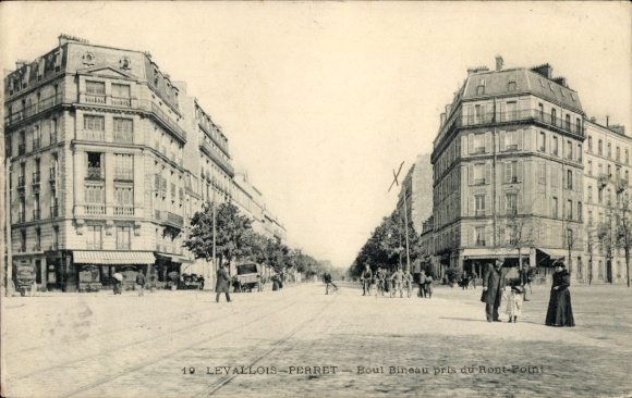 Ak Levallois Perret Hauts de Seine, Boulevard Bineau, Rond Point