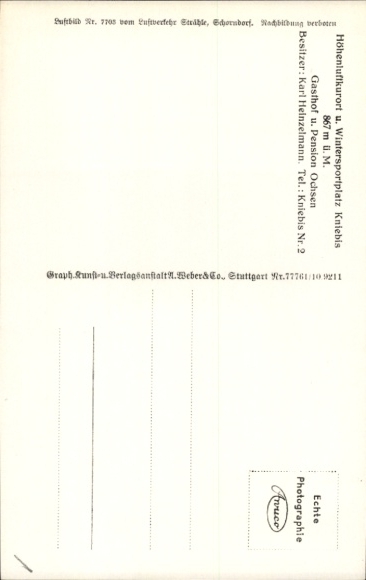 Postcard Kniebis Freudenstadt in the Northern Black Forest, Gasthof u. Pension Ochsen, aerial photograph