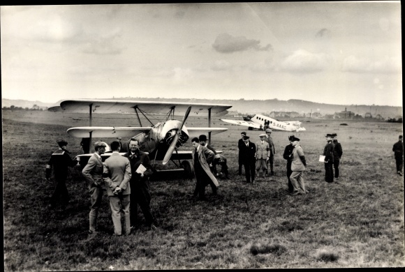 Photo Walter Hahn, Vagel Grip Greif Sp5 aircraft, Germany sightseeing flight 1925, Dresden Kaditz Airport
