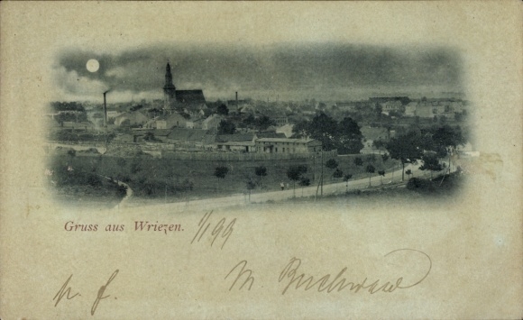 Moonlight Postcard Wriezen in the Oderbruch, general view
