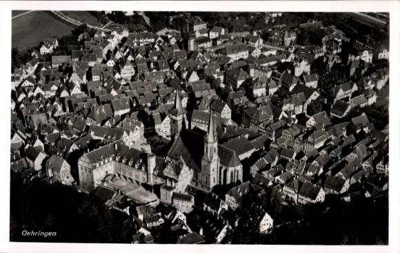 Postcard Oehringen Öhringen in the Hohenlohe district of Württemberg, aerial photograph