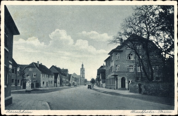 Postcard Rüsselsheim am Main Hesse, Frankfurter Strasse