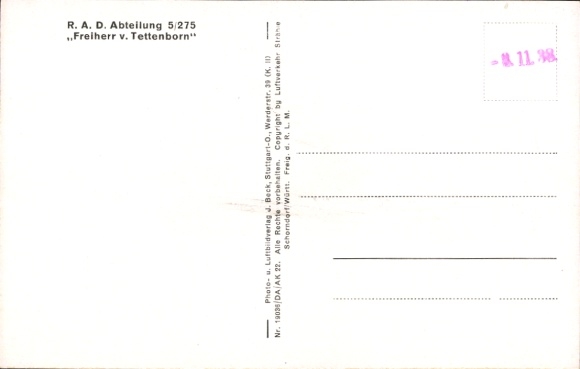 Postcard Eimeldingen in Baden, aerial photograph, RAD Department 5/275 Freiherr von Tettenborn