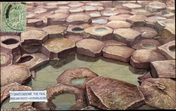 Postcard Bushmills County Antrim Nordirland, Giants Causeway