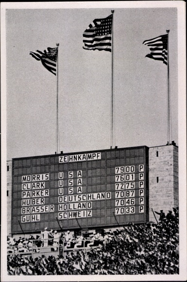 Collection picture Olympia 1936, scoreboard, decathlon