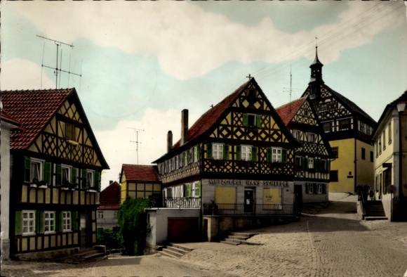 Ak Burgkunstadt am Main Oberfranken, Ortspartie