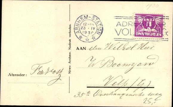 Postcard Velp Gelderland Netherlands, railway station