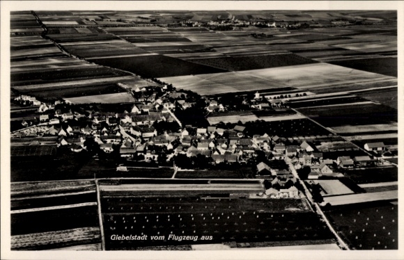Postcard Giebelstadt in Lower Franconia, aerial photograph