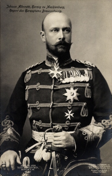 Postcard Johann Albrecht, Duke of Mecklenburg, Regent of the Duchy of Brunswick