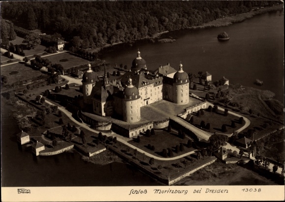 PC Moritzburg in Saxony, Moritzburg Castle, aerial photo, Hahn 13038