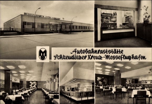 Ak Kursdorf Schkeuditz in Sachsen, Autobahnraststätte, Schkeuditzer Kreuz, Messeflughafen