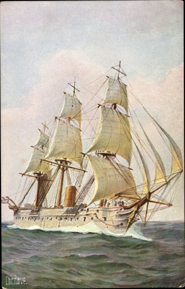 Artist PC Rave, Chr., Marine Gallery No. 39, German training ship Stein 1879, sailing ship