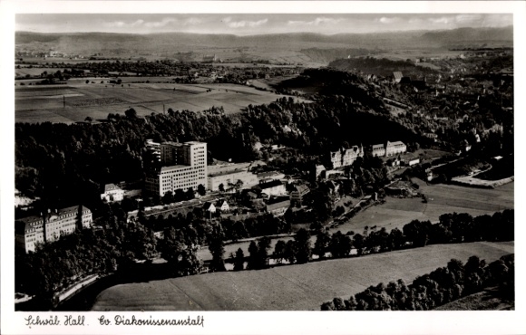 Postcard Schwäbisch Hall in Baden Württemberg, Evangelical Deaconess Institution