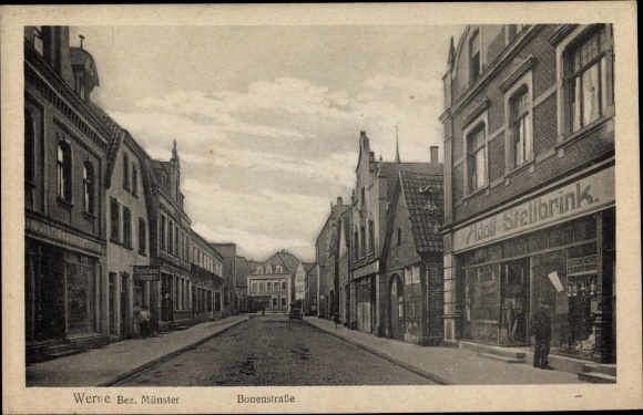Postcard Werne in the district of Unna, Bonenstrasse, commercial building