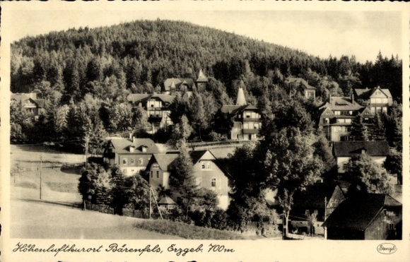 Postcard Bärenstein Altenberg Erzgebirge, beautiful landscape, houses, forest, high altitude resort, Erzgebirge