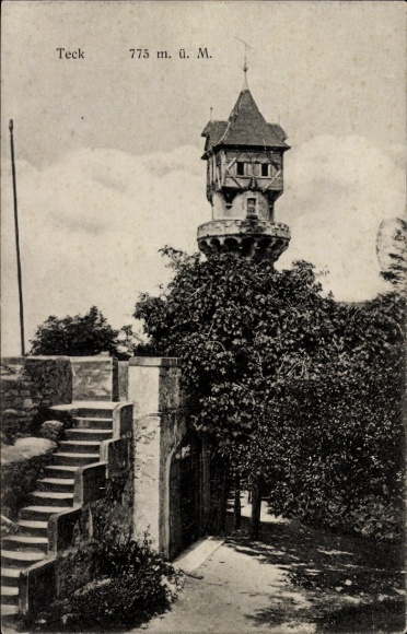 Postcard Kirchheim unter Teck Württemberg, Teck ruins, view to the tower, stairs
