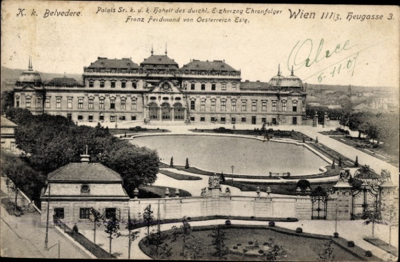 Postcard Vienna 3 Landstrasse, Belvedere Palace