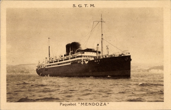 Ak Paquebot Mendoza, stoomschip op zee, SGTM