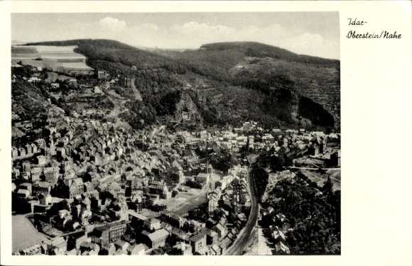 Postcard Idar Oberstein on the Nahe, aerial photograph