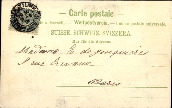 Postcard Brünigbahn cutting, rack railway