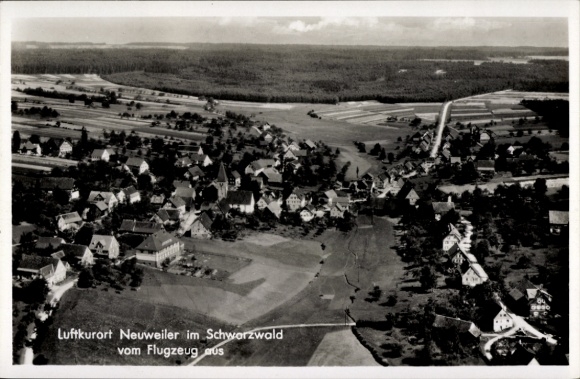 Postcard Neuweiler in the Black Forest, climatic health resort Neuweiler in the Black Forest, aerial photograph, landscape photograph