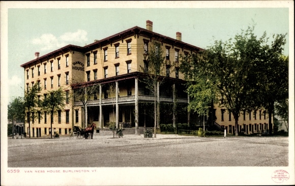 Ansichtkaart Burlington Vermont Verenigde Staten, van Ness House