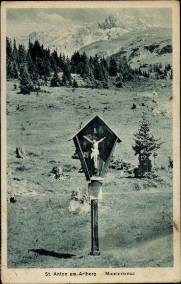 Ak St. Anton am Arlberg Tirol Österreich, Mooserkreuz