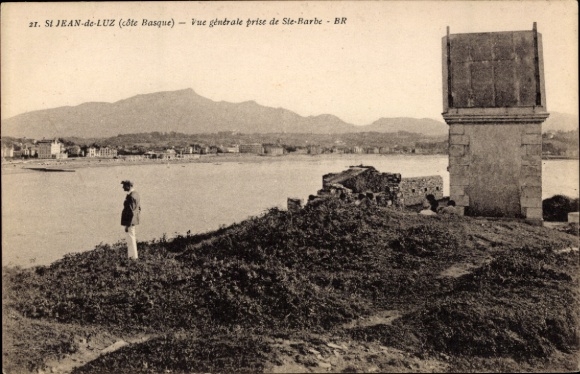 CPA Saint Jean de Luz Pyrénées Atlantiques, Vue generale prijs de Sainte Barbe