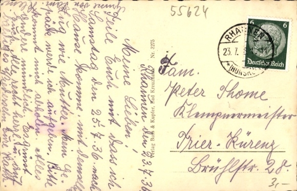 Postcard Rhaunen in the Hunsrück, general view