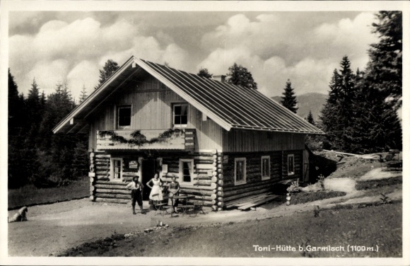 Postcard Garmisch Partenkirchen in Upper Bavaria, Toni-Hütte