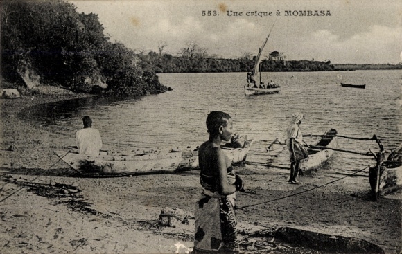 Ak Mombasa Kenia, rivieroevergebied, boten