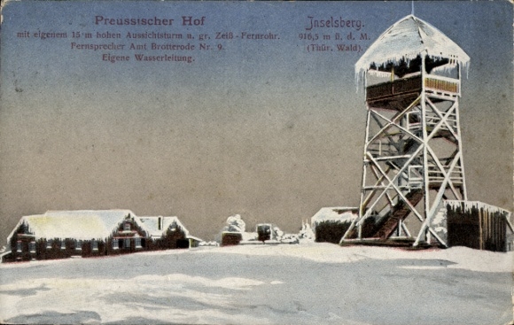 Postcard Brotterode in Thuringia, Prussian Court, Inselsberg