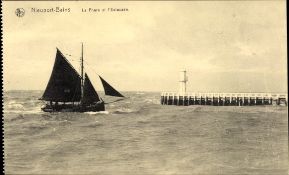 Postcard Nieuport Bains Nieuwpoort West Flanders, Le Pahre and the Pier