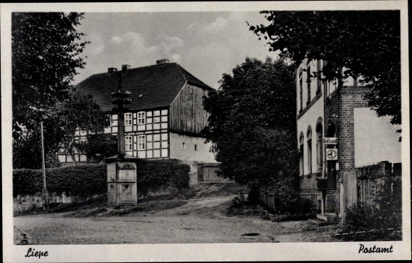 Postcard Liepe an der Oder district of Barnim, post office