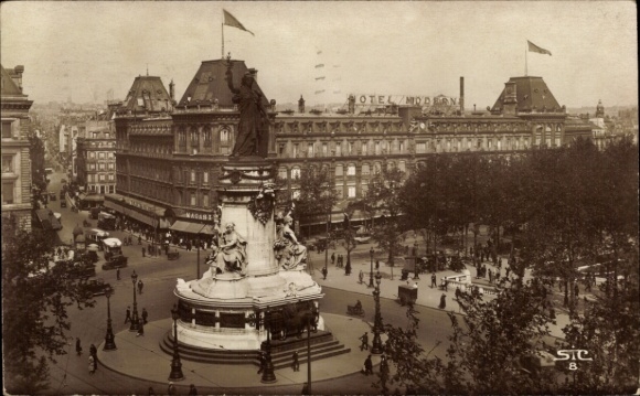 Ansichtkaart Parijs III, Place de la République