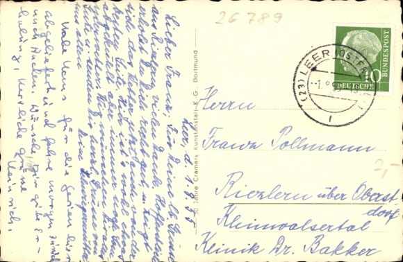 Postcard Leer in East Frisia, pier, Leda